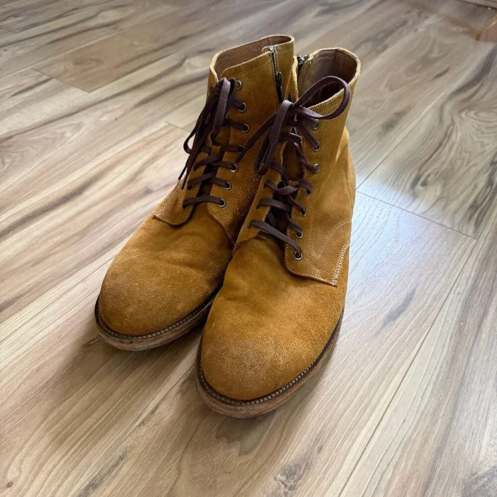 Frye Bowery Lace Up 80340 Mens Brown Suede Zipper Casual Dress Boots Size 13